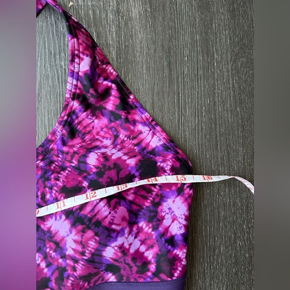 Speedo Geometric Pattern Cross Back One Piece Bodysuit - Picture 4 of 8
